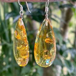 Jewellery: Baltic Amber drop earrings