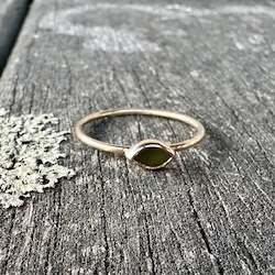 Jewellery: Tiny marquis pounamu ring