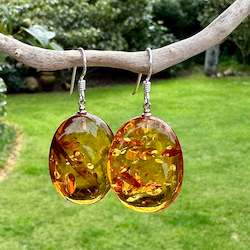 Jewellery: Cognac Baltic Amber earrings