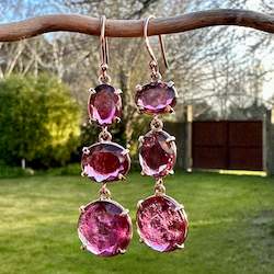 Brazilian pink tourmaline Wild at Heart earrings