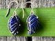 Carved Lapis Lazuli wing earrings