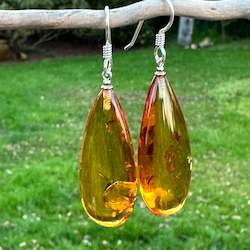 Jewellery: Baltic Amber drop earrings