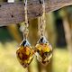 Faceted Citrine Drop Earrings in 9ct Gold