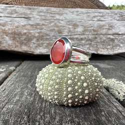 Jewellery: Rose cut carnelian ring