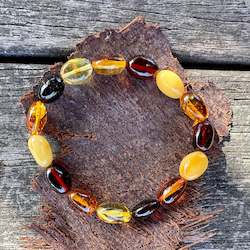 Lentil shape Baltic Amber bracelet