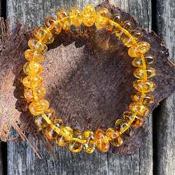 Cognac Baltic amber rondel bracelet