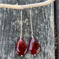 Jewellery: Carnelian drop earrings