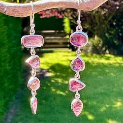 Pink tourmaline wild at heart earrings