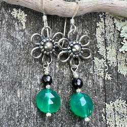 Jewellery: Green agate earrings