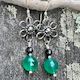 Green agate earrings