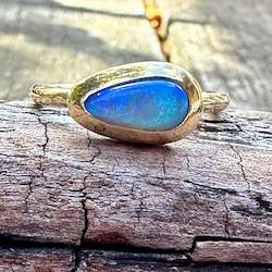 Jewellery: Lightning ridge black opal ring