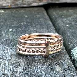Jewellery: 9 carat Rose gold fine unity ring