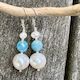 Aquamarine and freshwater pearl earrings