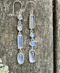 Jewellery: Blue sheen moonstone earrings