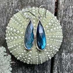 Jewellery: Faceted labradorite drop earrings