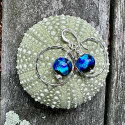 Jewellery: Blue Japanese lampwork earrings