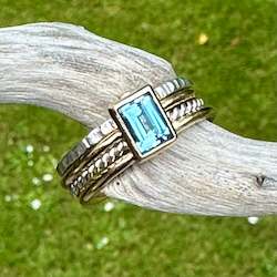 Jewellery: Sky blue topaz fine unity ring