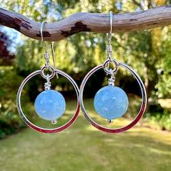 Jewellery: Aquamarine hoop earrings