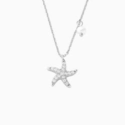 Jewellery: Cora Starfish Pendant Necklace in s925 with rhodium plating