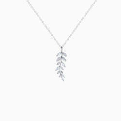Andrea Leaf Necklace in s925 with rhodium plating