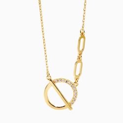 Allyssa Globe Link Necklace in s925 with gold plating