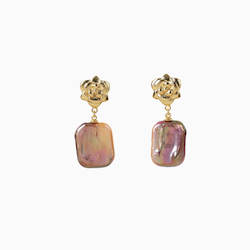 Jewellery: Violet Square Baroque Pearl Earrings