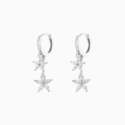 Jewellery: Flora Flower Drop Earrings in s925