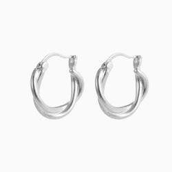 Jewellery: Vallery Twisted Hoops in 925 sterling silver with rhodium white gold plating
