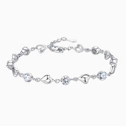 Jewellery: Amore Heart Bracelet in s925 with platinum plating