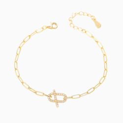 Jewellery: Rita Paperclip Bracelet in s925 with gold plating