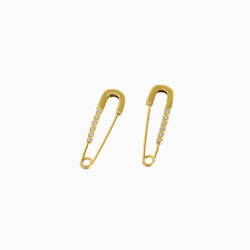 Aurora Safety Pin Earrings in s925 with gold plating