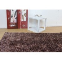 NEW ARRIVAL SALE - SILKY SOFT METRO SHAGGY RUG BROWN & WHITE MIXTURE 60X100CM