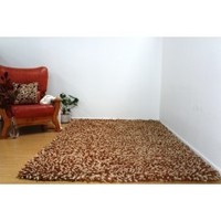 PURE SHEEP HAND KNOTTED SUPER THICK HEAVY DUTY WOOL RUG BROWN & CREAM 160x230CM(WP)