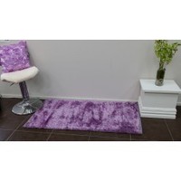 HAND KNOTTED TWO TONE GRADIATION SHAGGY RUG LITTLE PURPLE 0.7x1.4M (NL)
