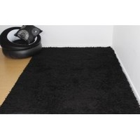 Floor covering: Reduced TO Clear Superior Modern Shaggy Wool Rug Black 160X230CM