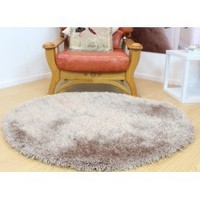 THICK & SOFT HARBOUR SHAGGY ROUND RUG SAND 120X120CM