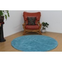 Floor covering: Gorgeous Thick Soft Round Rug Blue DIAMETER-1.6M