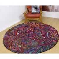Floor covering: Thick Heavy Duty Round Rug Multicolor DIAMETER-1.8M
