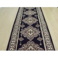 TRADITIONAL RUNNER BLACKISH BROWN & BEIGE WIDTH-80CM X LENGTH-CUT TO ORDER