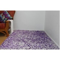 Floor covering: CLEARANCE DURABLE COMFORTABLE SUPER THICK PEARL SHAGGY RUG PURPLE & WHITE 1.2X1.8M