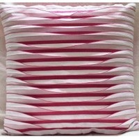 Easy Care Frill Design Cushion White And Pink