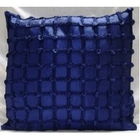 Easy Care Knots Design Silk Cushions Dark Blue