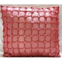 Easy Care Knots Design Silk Cushions Peach