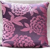 Easy Care Floral Design Velvet Cushion Pink