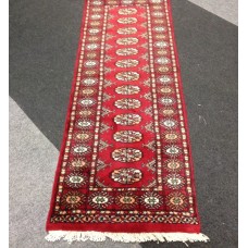 Genuine hand knotted bokhara runner red 0.64 x 1.84m