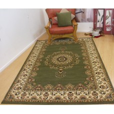 Durable amroha traditional design rug green &. Beige 200x285cm