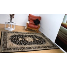 Soft &. Thick heavy duty kohinoor traditional design rug black 160x235cm