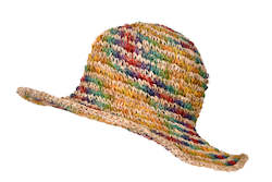Crochet Hat Rainbow Nature Lady  Hemp