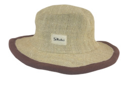 Hemp Hat Classic Design white Color with brown border