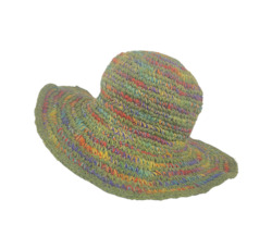 Crochet Hat Rainbow Girl Green  Base